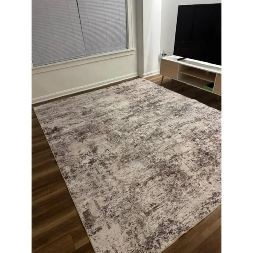 8x10 Brown Washable Area Rug, Ultra-Thin Non-Slip Soft Carpet for Home & Room
